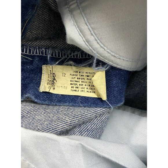 Vintage Chic High Rise Mom Jeans Womens 12P Blue Heavy Cotton Denim Straight USA - Picture 9 of 10